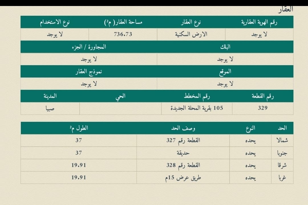 ارض للبيع في صبيا المحله الجديدة-4